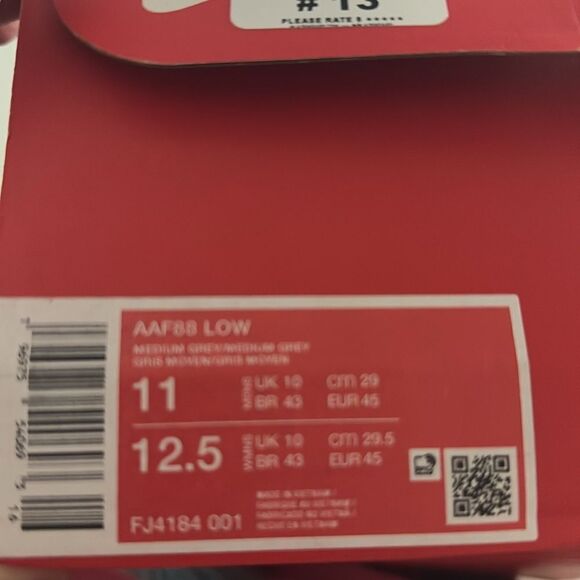 NEW- Nike- AAF88- low- grey- mens size 11 main image 9